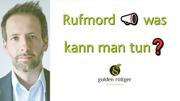 YouTube Video: Rufmord 📣 was kann man tun❓